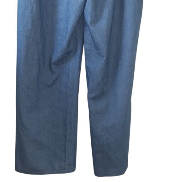 Womens Wide Leg Elastic Waist Blue Denim Pants 3XL - Picture 5 of 10